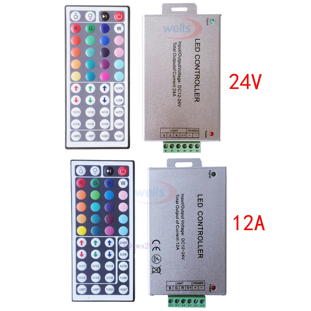 

ИК-пульт дистанционного управления для светодиодной ленты 2835 5050 RGB, 12-24 В постоянного тока, 12 а/24 а, 44 клавиши