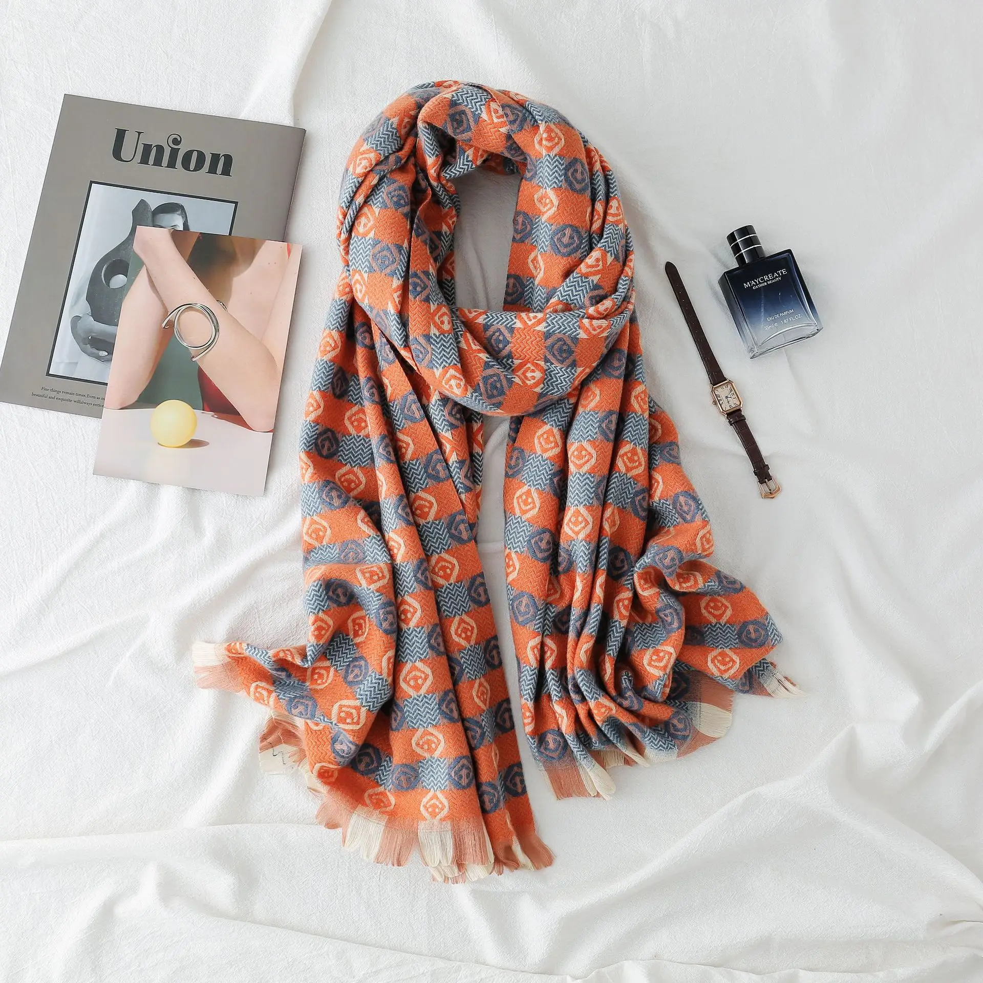 

2022 Cashmere Scarf Winter Women Pashmina Shawls Warm Blanket Wraps Female Foulard Bandana Scarves neck head hijabs lady Tassel