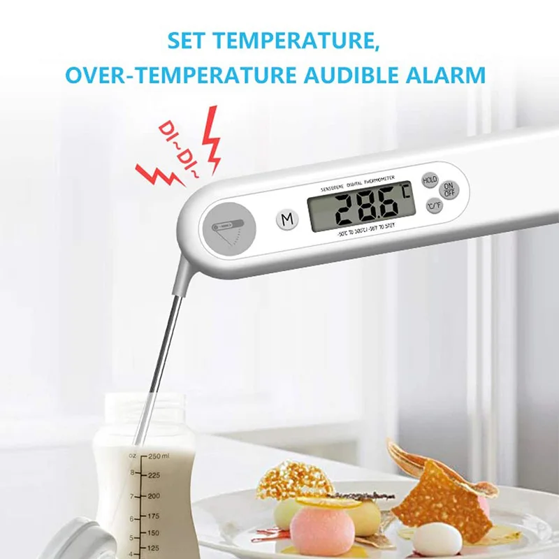 

Digital Meat Thermometer, Food Thermometer with Backlight LCD, Kitchen Cooking Thermometer For Grilling Oven BBQ