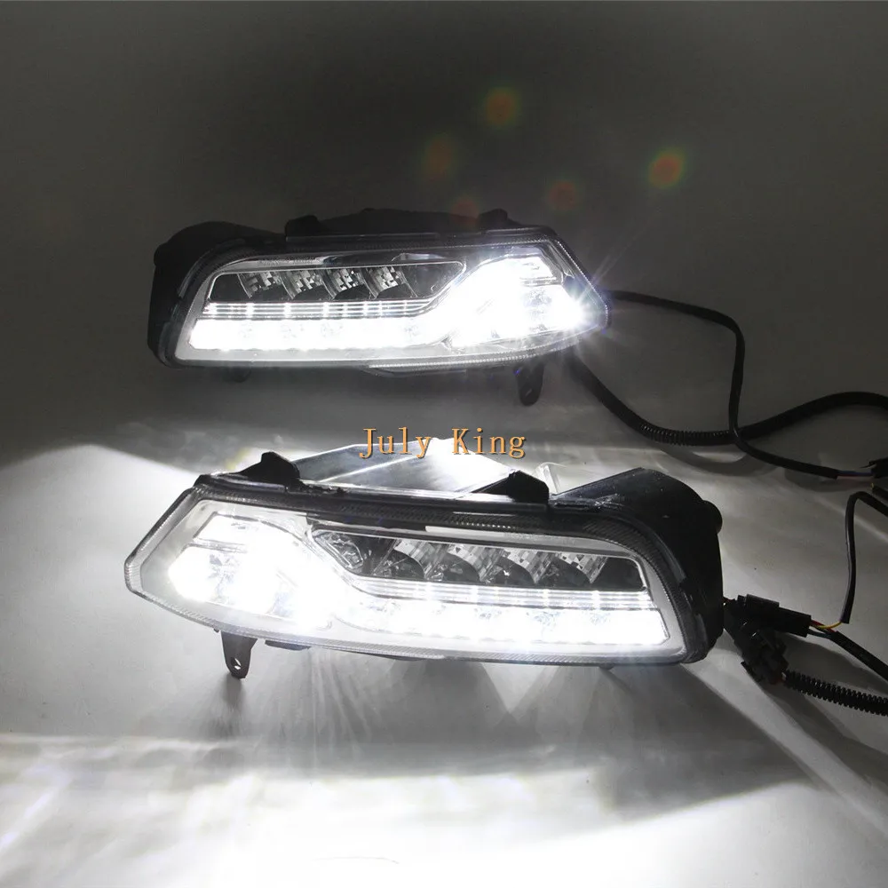 Июля King светодиодный Габаритные огни DRL с чехол для Защитные чехлы сидений сшитые