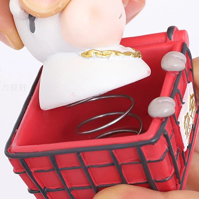 

Cartoon Zodiac Small Cow Ornament Chinese Lucky Decoration Creative Car Center Console Shaking Head Ornament for Home Decoration