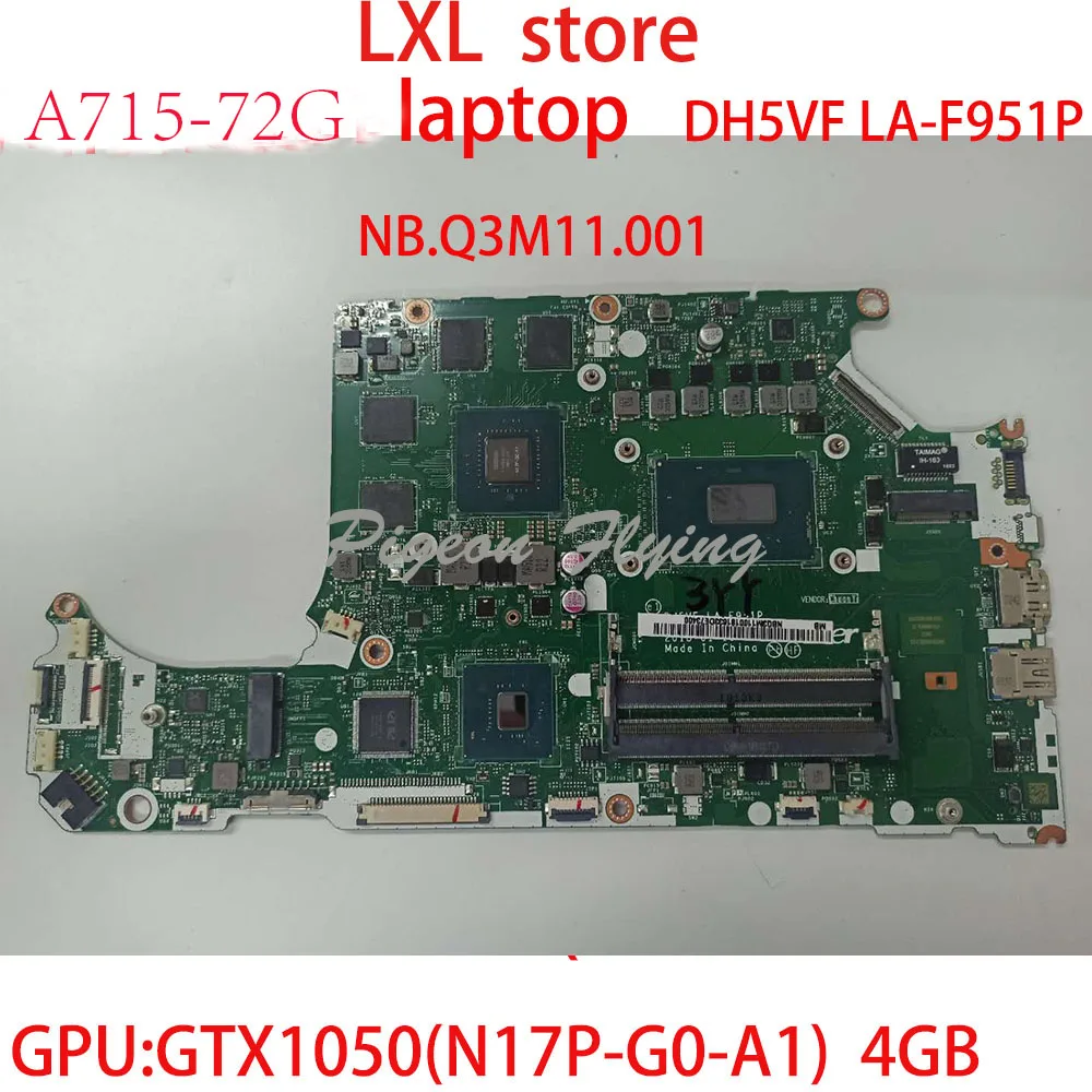 A715 72G материнская плата для Acer ноутбук DH5VF LA F951P NB.Q3L11.001 Процессор: I5 8300HQ GPU:GTX1050 4G DDR4