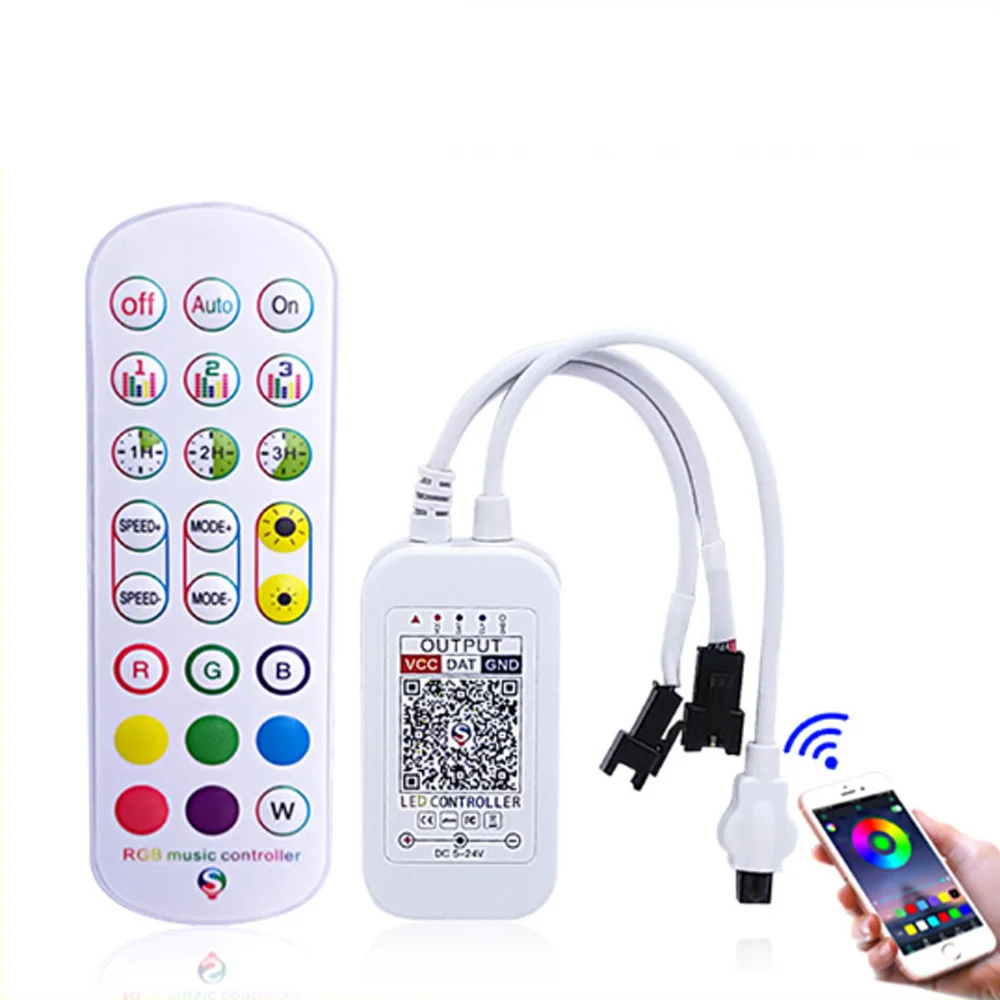

WS2812B WS2811 Led Bluetooth Controller for Addressable LED Strip Light Smd 5050 RGB LED Tape 24key IR Music Smart Controller
