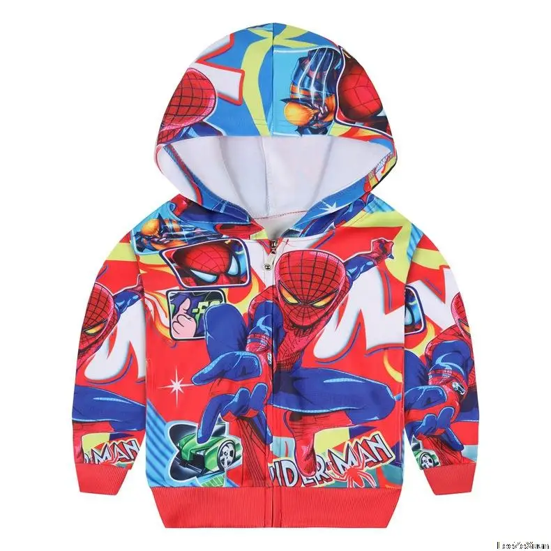 Детская толстовка с капюшоном и принтом Человек-паук | одежда обувь