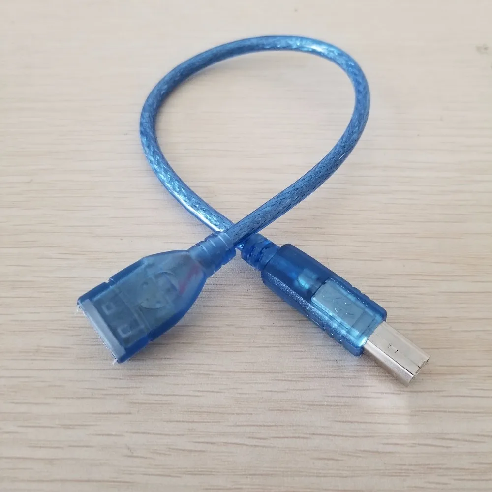 

USB Type B папа-тип A Женский адаптер Удлинительный кабель для передачи данных порт для печати USB провод синий 30 см