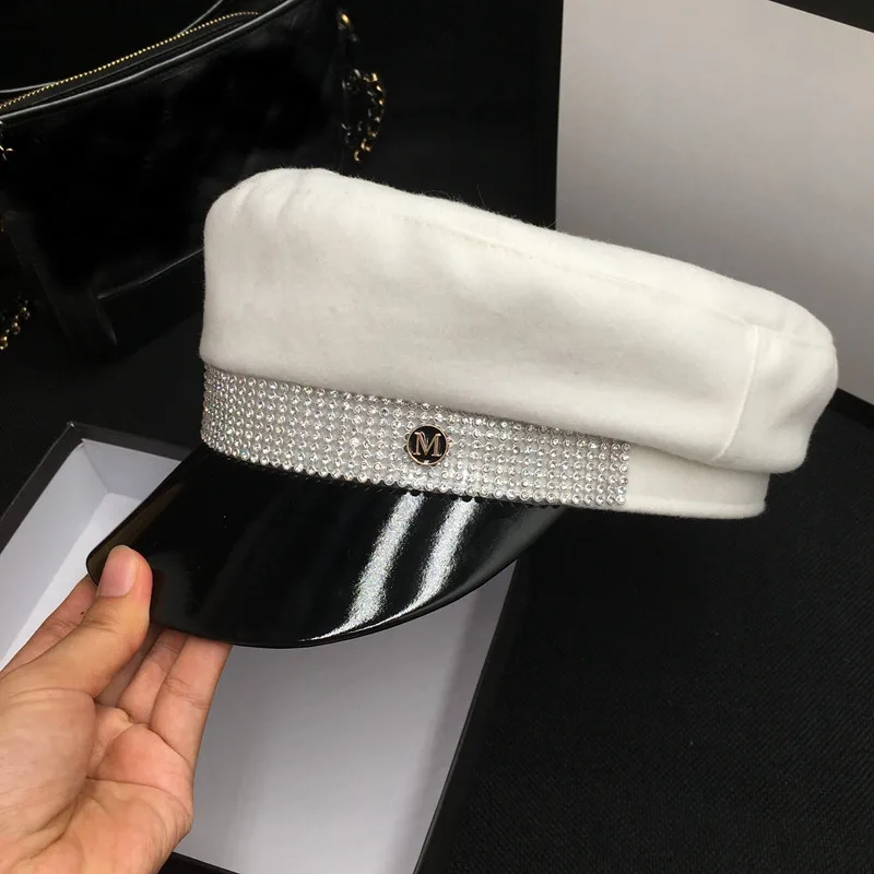 Новая Шерстяная кепка в стиле пэчворк с белым утиным языком морская шапка M яркое