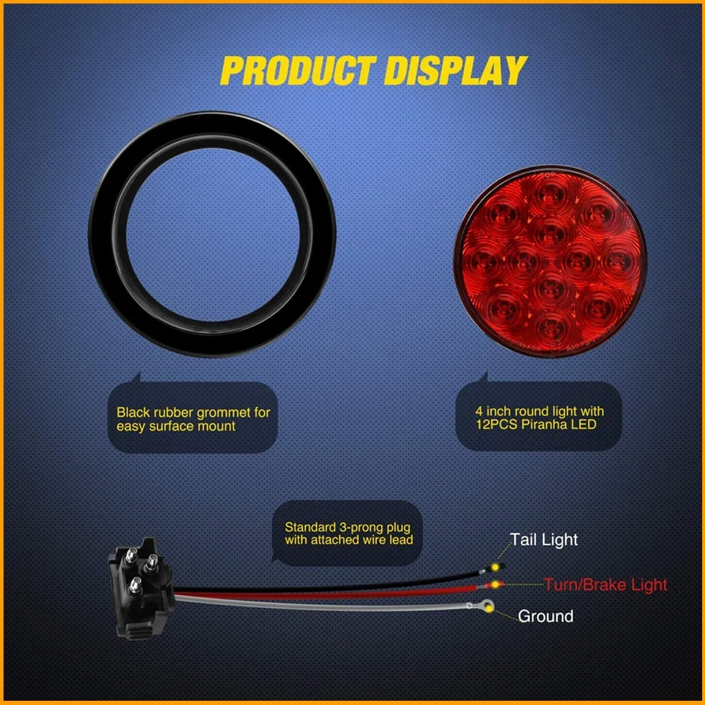 2 предмета 4 &quotкруглый красный светодиодный задние фонари для Jeep Грузовик