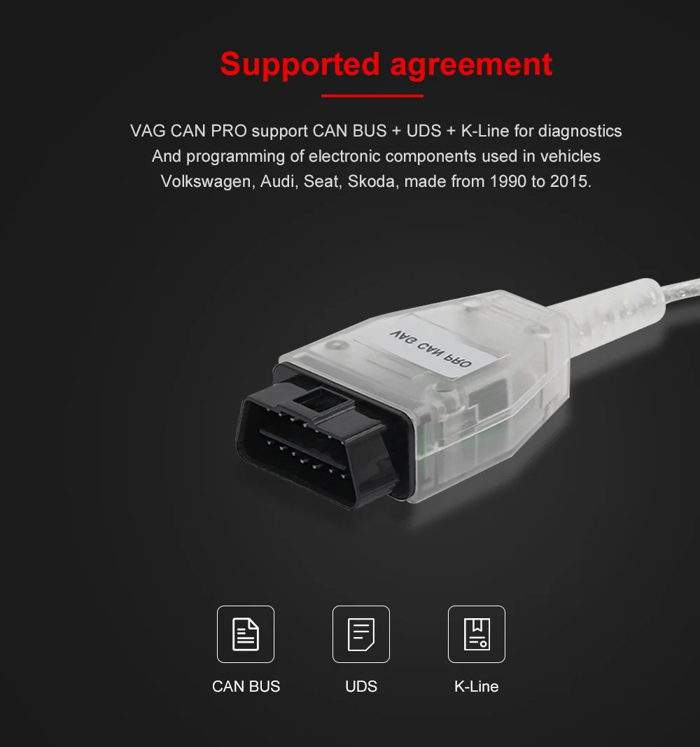 VAG CAN PRO V5.5.1 VCP Сканер Поддержка Can Bus UDS K Line работает для AUDI VAG CAN PRO CAN BUS+ UDS+ K-line специальная распродажа