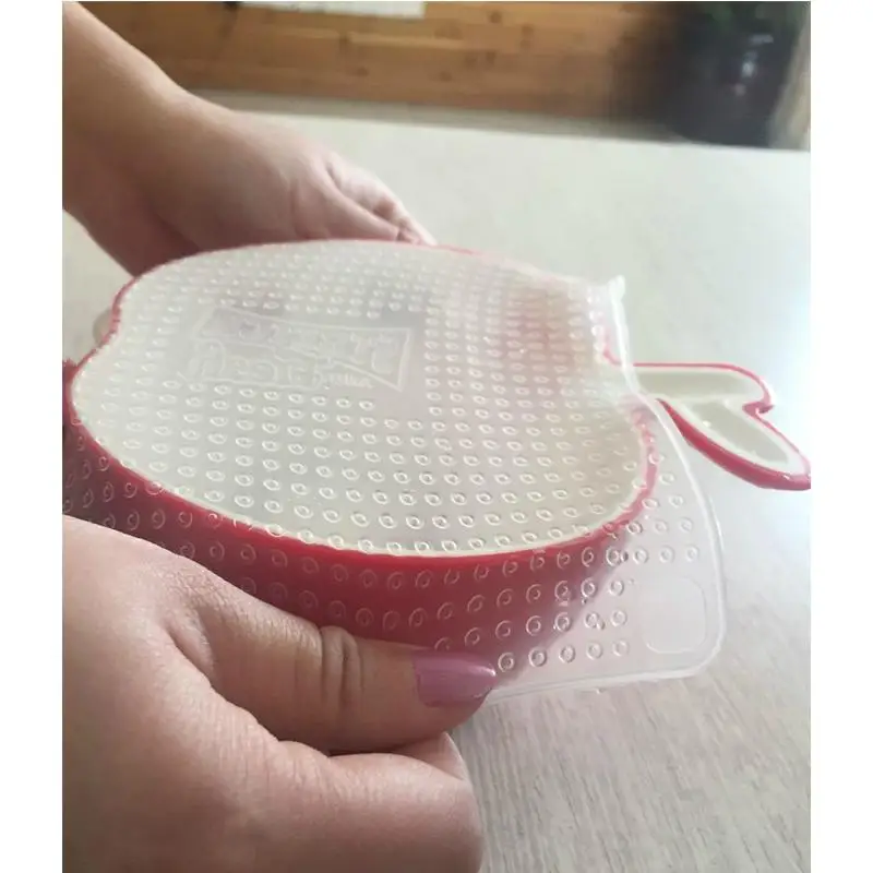 4 pieces Silicone Stretch Lids Reusable Airtight Food Wrap Covers Keep Cool Seal Bowl Blanket Kitchen Cookware | Дом и сад