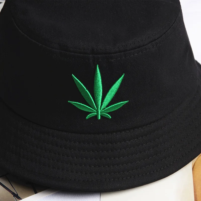 Кленовый лист ведро шляпы для женщин хлопок вышивка Панама стиль Casquette сплошной цвет шапки для рыбаков Кепка с козырьком от солнца Gorras