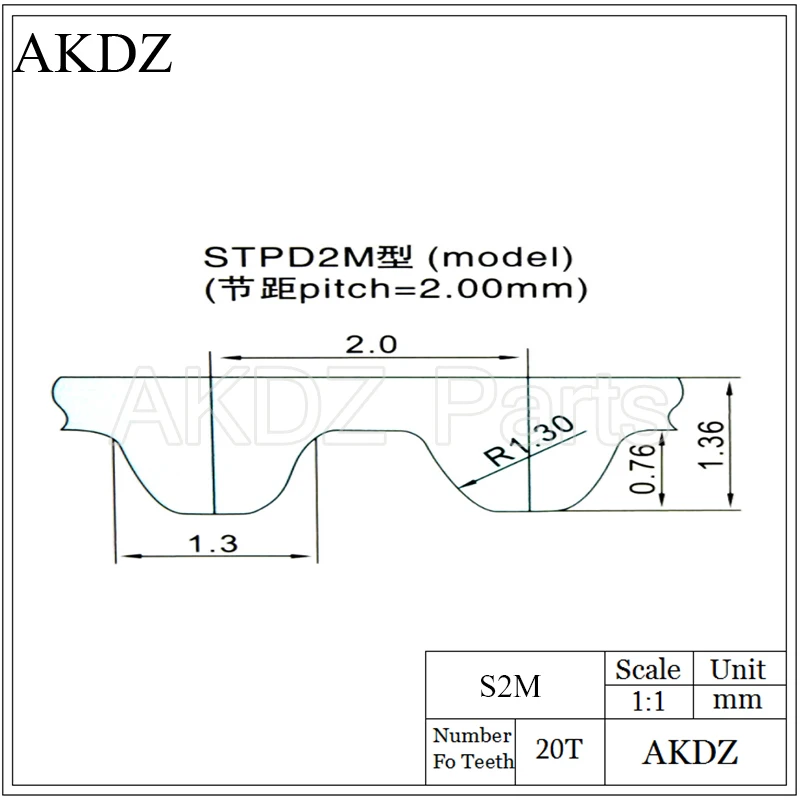 Синхронный ремень синхронизации S2M Длина шага 710 ширина 6 мм/9 мм зубья 355 резиновый
