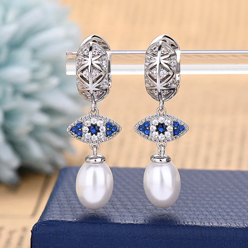 

S925 sterling silver summer new evil eye earrings For women classic fashion personality devil eye earrings jewelry holiday gift
