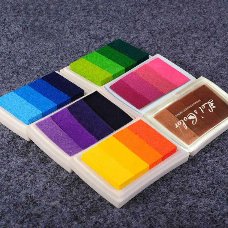 Новый домашний DIY градиентный цветной коврик для чернил разноцветный Inkpad печать