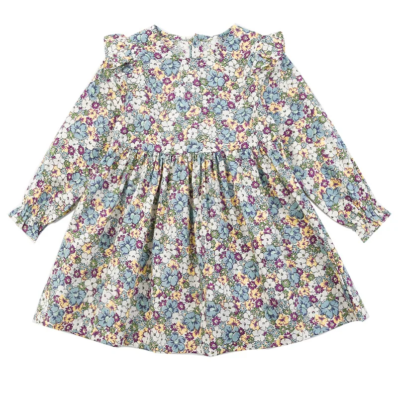Toddler  Baby Girl Dress 2022 Spring Long Sleeve Flying Sleeve Foral Skirt Princess Casual Children Clothing Girls Gown 1-6 Y