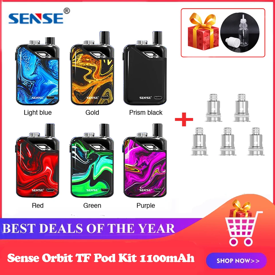Оригинальный стартовый набор Sense Orbit TF Pod батарея 1100 мА/ч 3 мл многоразовый DL MTL