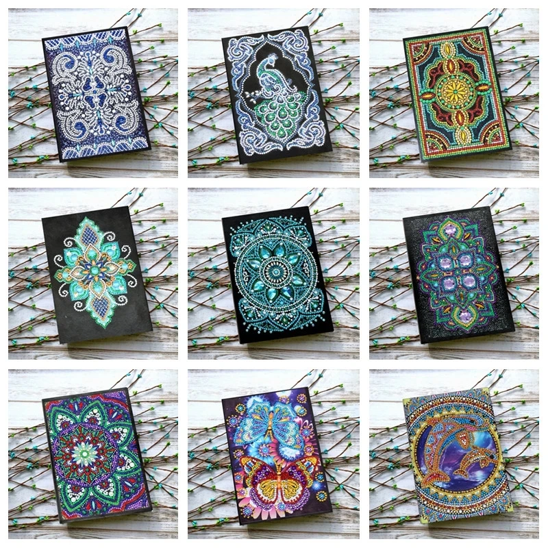 

Various Patterns DIY Diamond Painting Notebook A5 50 Pages Special-Shaped Diamond Embroidery Cross Stitch Children's Gift