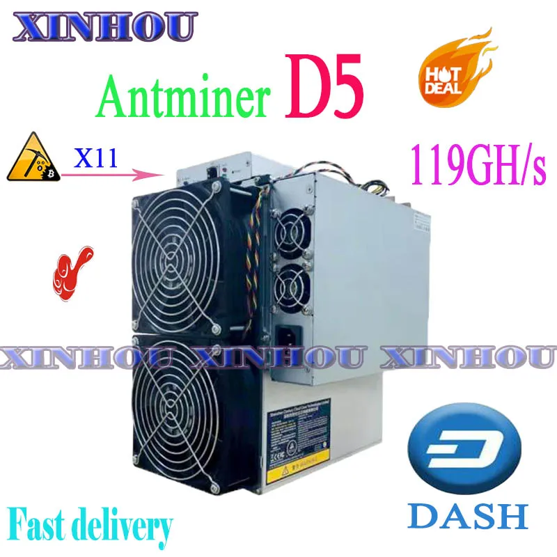 Новейший X11 ASIC Miner Bitmain Antminer D5 119GH/s с блоком питания Dash лучше чем D3 Z9mini S9 Baikal BK X X10 G28 M3