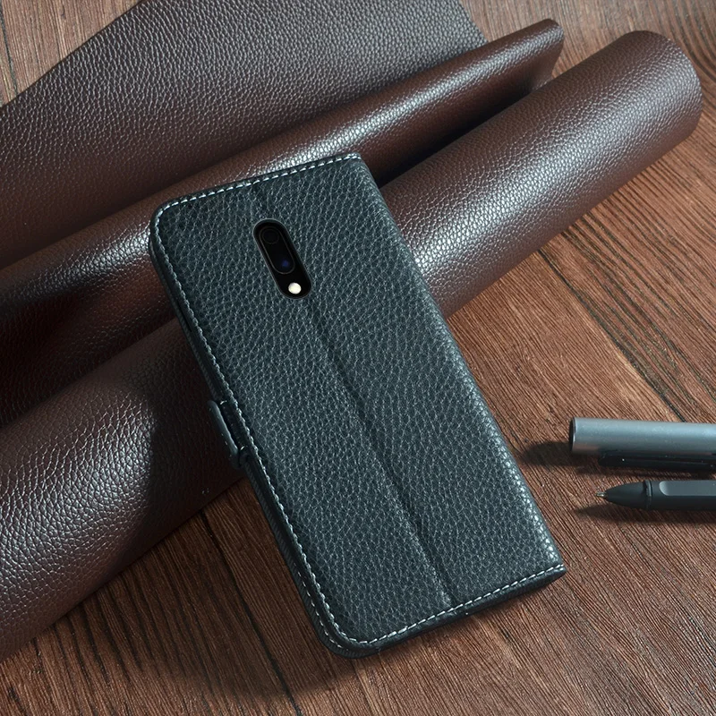 Кожаный чехол Lichi для Oneplus 7 с магнитной застежкой узором GM1900 GM1901 GM1903 защитная