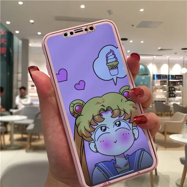 Screen Protector 4 Милый протектор экрана Сейлор Мун чехол для телефона аниме для iPhone 11 Pro Max X XS MAX XR 6 6s 7 8 Plus для задней крышки из закаленного стекла - Color: Screen Protector 4