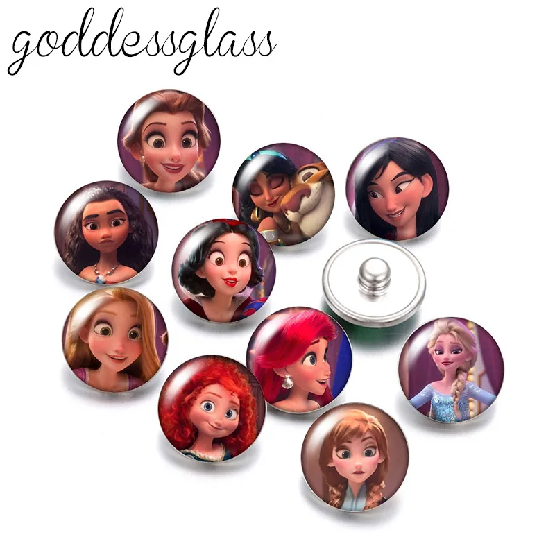 Disney принцессы Белль с Эльзой и Анной Жасмин Белоснежка 10 шт. Круглый Фото 18 мм