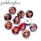 Disney принцессы Белль с Эльзой и Анной Жасмин Белоснежка 10 шт. Круглый Фото 18 мм кнопки для 18 мм Оснастки ожерелье, сделай сам, ювелирное изделие