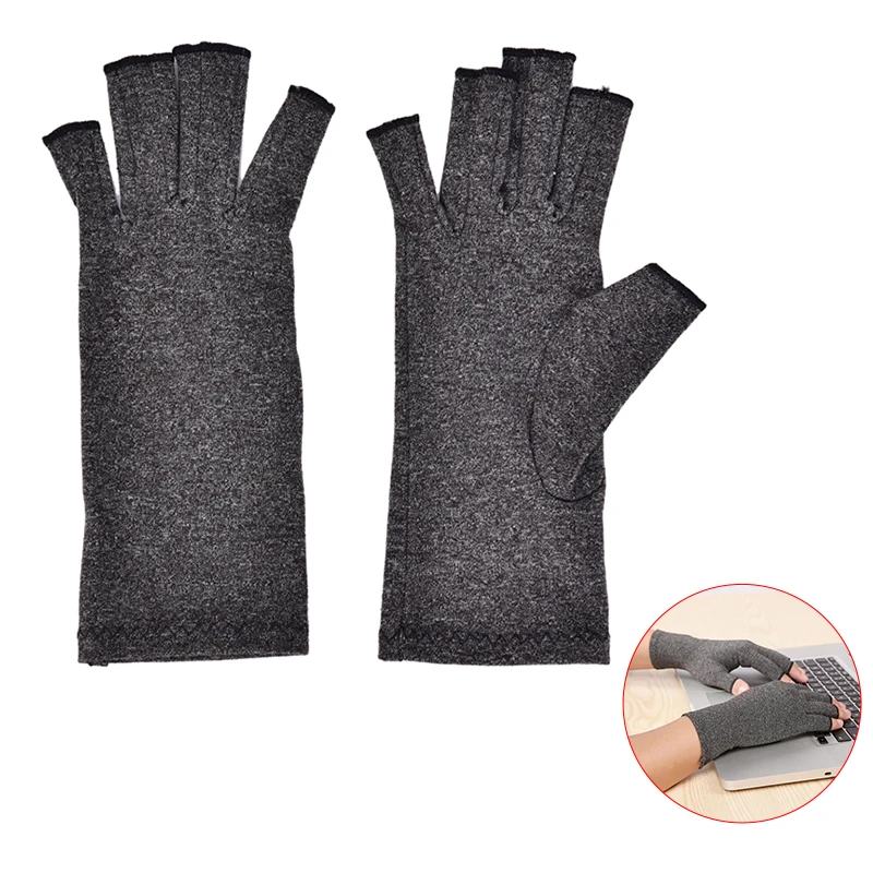 Черные компрессионные перчатки для артрита 1 пара поддержка запястья хлопок