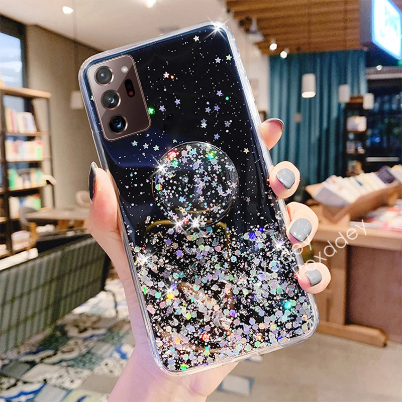 Прозрачный чехол с блестками для OPPO A52 A94 A53 A31 2020 Find X2 X3 Neo Realme 6 7 Pro RENO 5F 3 4 5 Lite