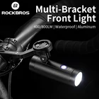 ROCKBROS 800 люмен светильник на голову для велосипеда с 2 в 1 креплением держатель велосипедный флэш-светильник USB Перезаряжаемый непромокаемый светодиодный велосипедный передний светильник