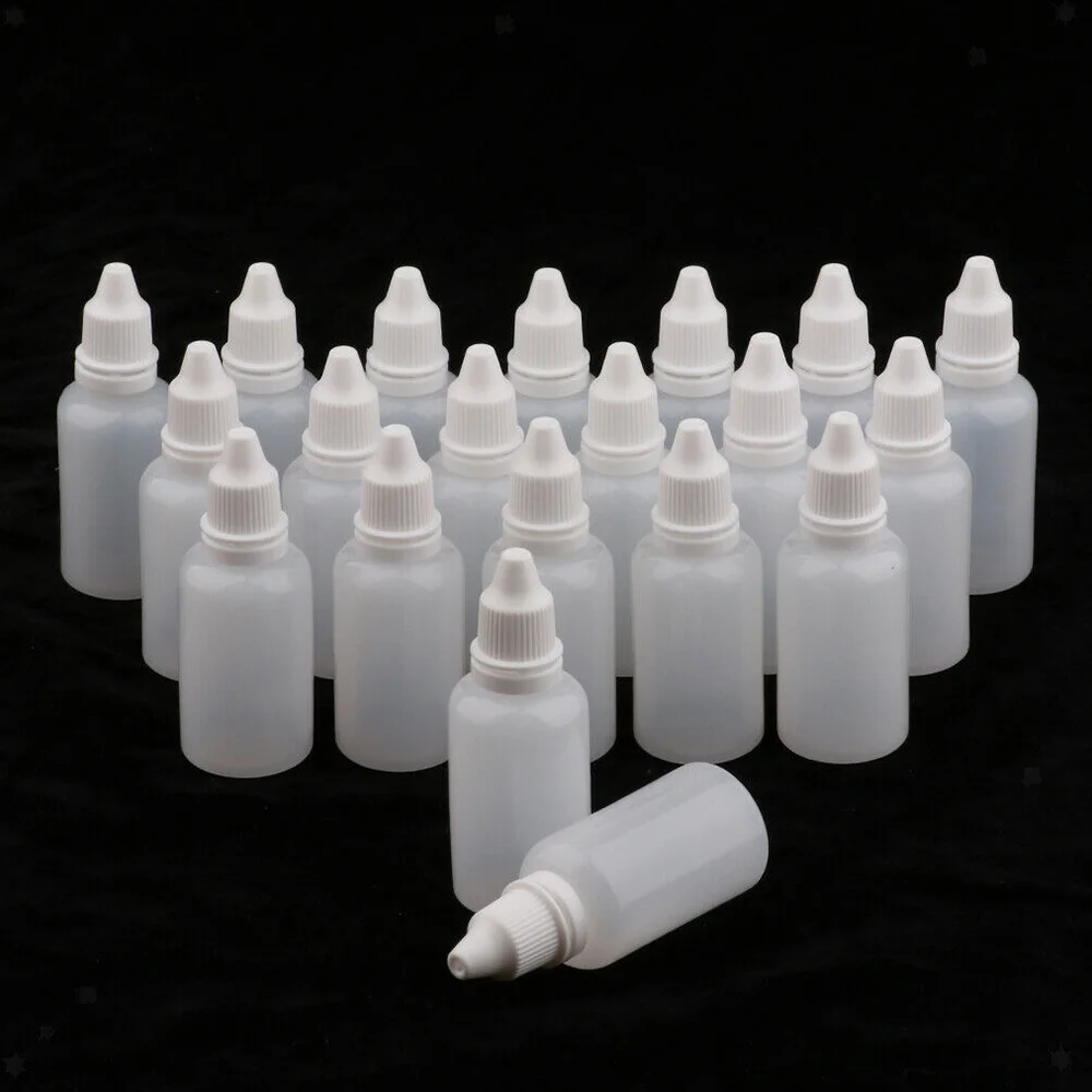 

50PCS 15ML Plastic Childproof Dropper Bottles Oil Lotion Refillable Bottle Empty Plastic Glue Bottles