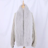 2020 new womens winter real fox fur scarf knitted scarves wraps natural fox fur neck warmer neckchief long scarfs fluffy warm