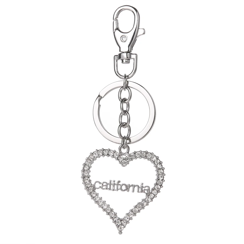 2019 Fashion Explosion Rhinestone California Openwork Love Bag Key chain Party Birthday Gift Free Shipping | Украшения и