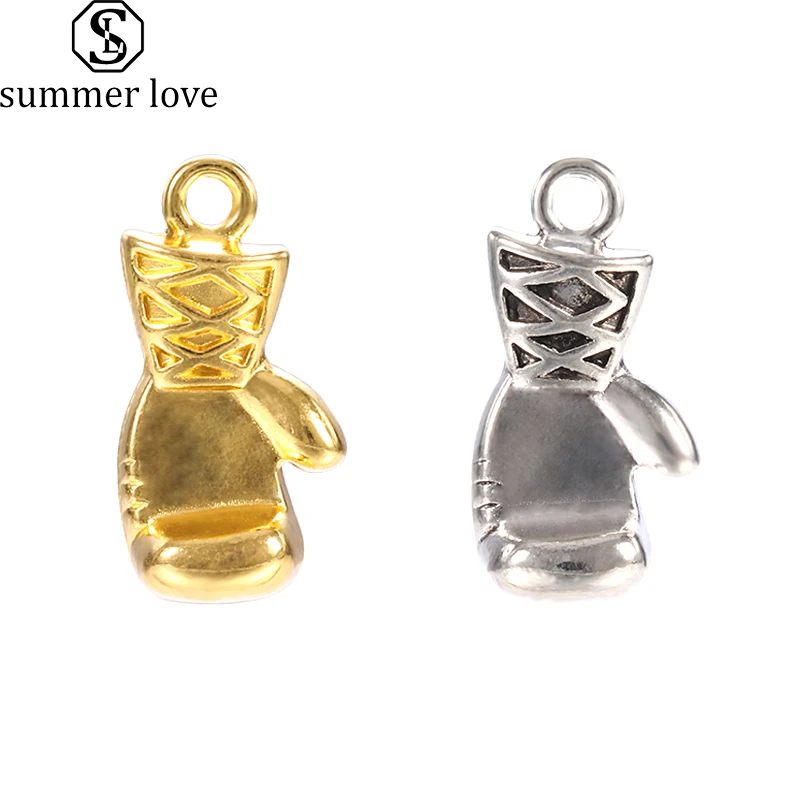 10 шт./лот антикварные золотые боксерские перчатки браслет спортивные