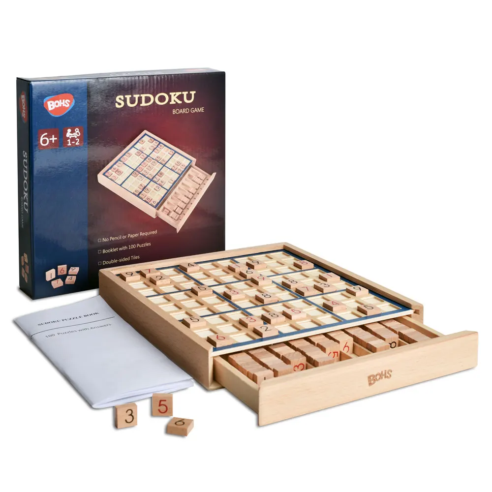 Настольная игра BOHS деревянный Sudoku с книгой из 100 пазлов настольная