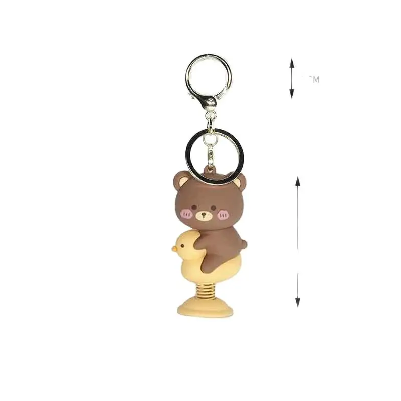 

Lovely Couple Animal PVC Keychains Accessories Silicone Headset Pendant Cartoon INS Shiba Inu Schoolbag Doll Spring Car Keyring