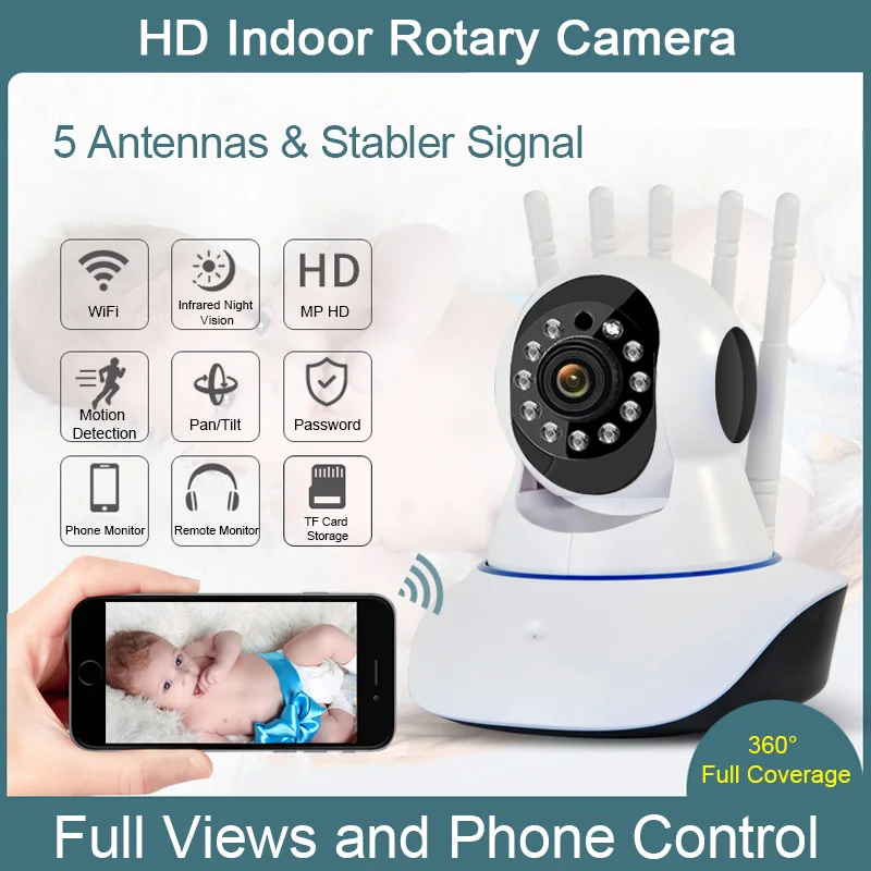 yilot wireless ip camera 1080p 2 4g5ghz home security 4x zoom indoor two way audio pan tilt cctv wifi camera baby monitor free global shipping