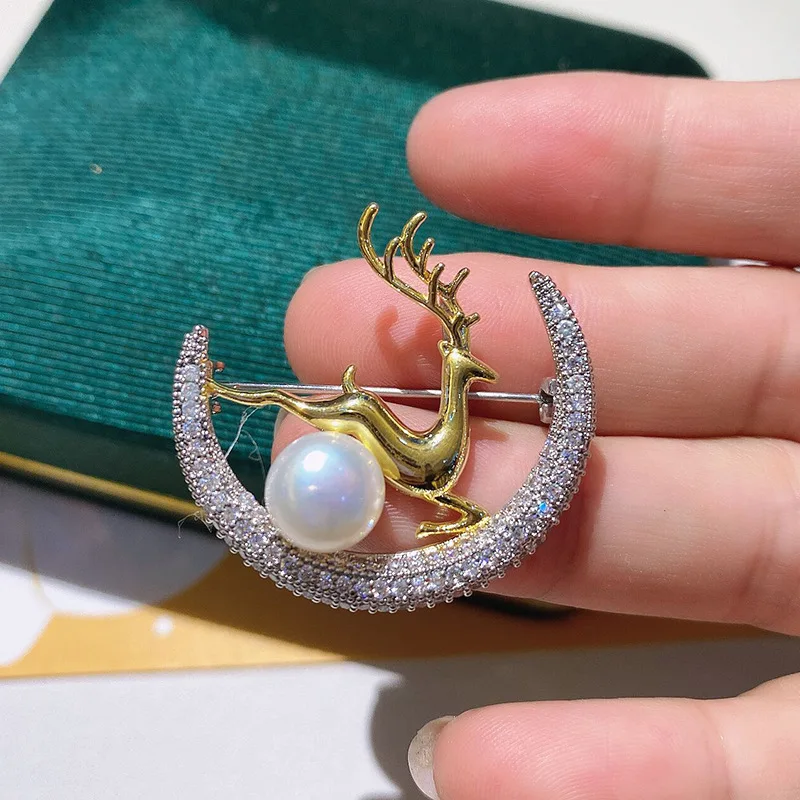 SINZRY заводская цена элегантные модные ювелирные изделия фианит олень ins броши для