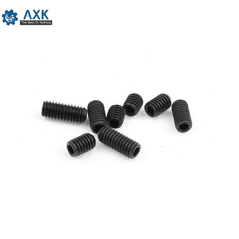 

50pc M2 M2.5 M3 M3.5 M4 M5 M6 DIN916 304 stainless Black grade 12.9 steel Hex Hexagon Socket Allen Cup Point Grub Screw Set Bolt