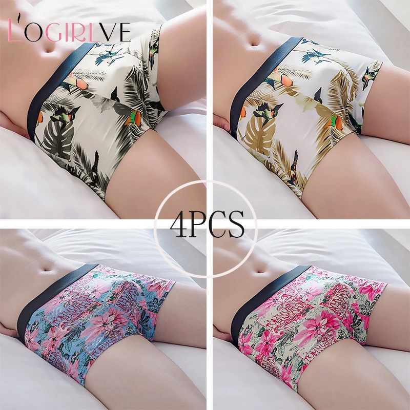 

Модное нижнее белье Logirlve 4 шт./лот, мужские боксеры, мягкие дышащие шорты-боксеры, мужские удобные трусы, сексуальные трусы с принтом