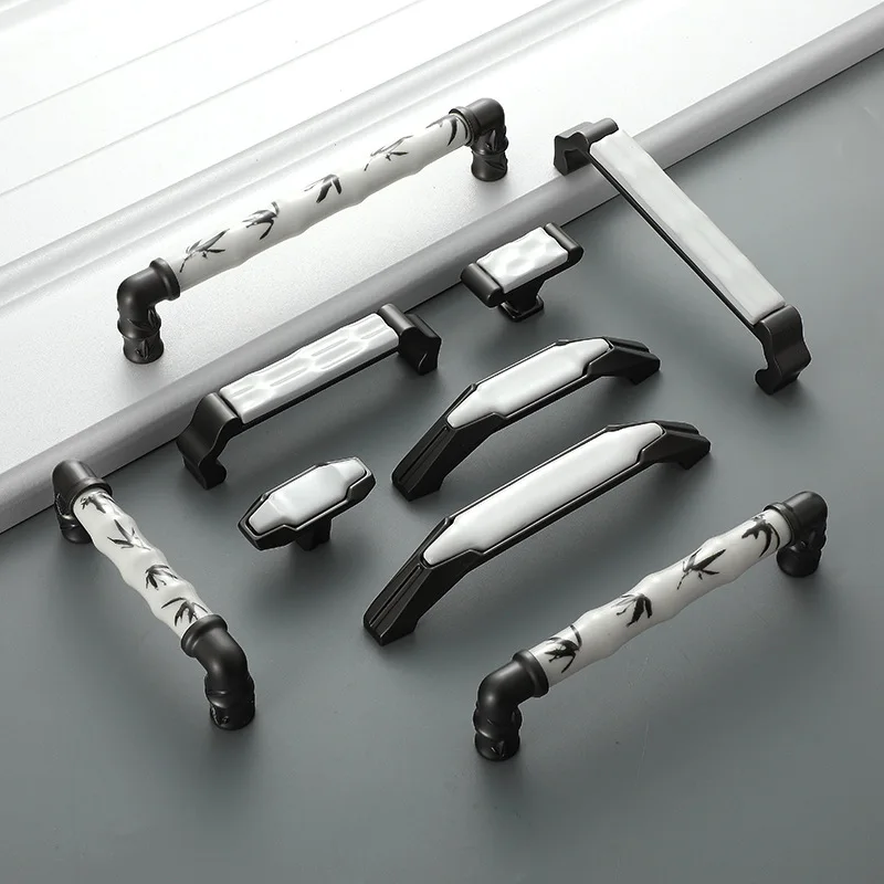 KK & FING 1 шт. керамические ручки для мебели из цинкового сплава бамбуковые кухонные