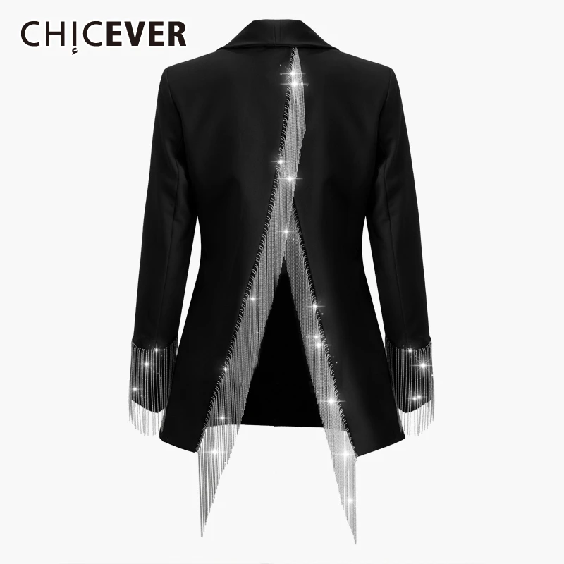 CHICEVER тяжелая цепочка пальто с кисточками женское длинным рукавом на одной