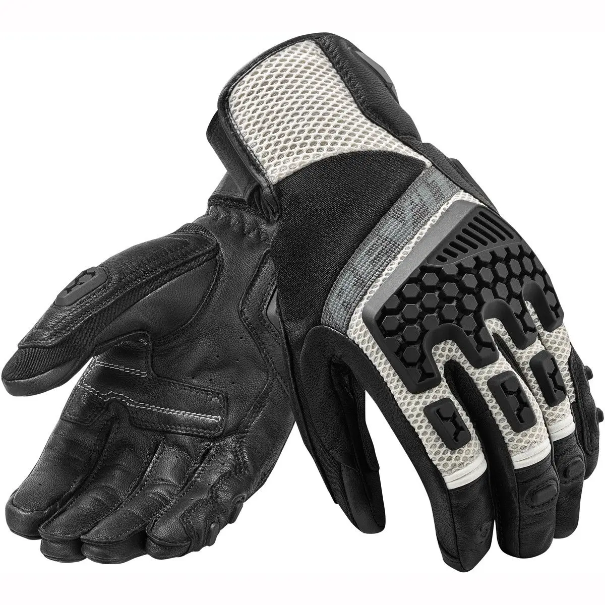 

New Revit Sand 3 Black Trial Motorcycle Adventure Touring Ventilated Gloves Genuine Leather Motorbike Racing Gloves