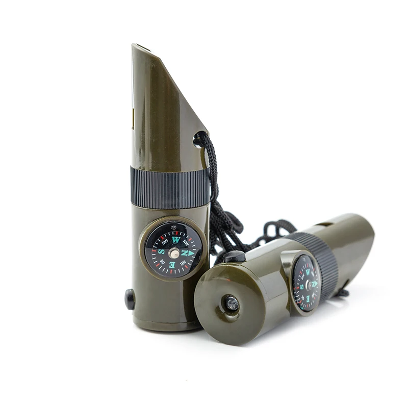 

Outdoor Survival Compass Whistle With LED Light Jungle Multifunctional Tool