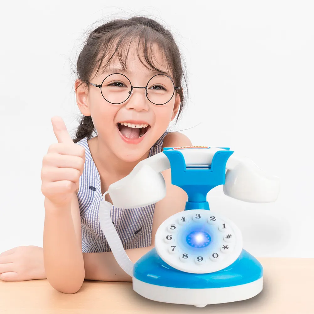 

toys for children Kids Role Play Telephone Set Realistic Toy Bule with Lights & Sounds funny gifts juguetes