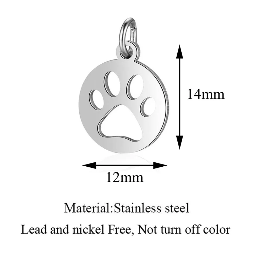 5 шт./лот нержавеющая сталь полые следы животных Шарм Разъемы для бижутерии