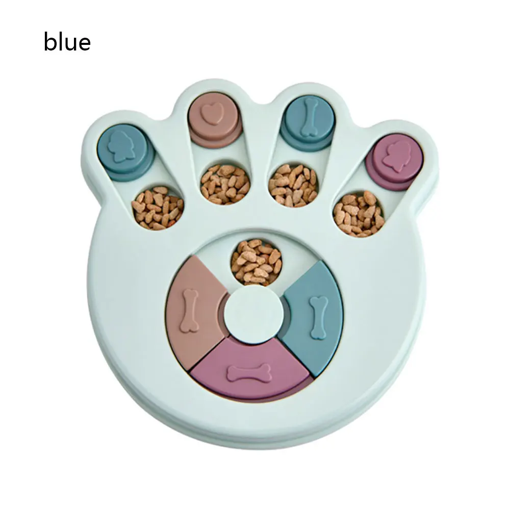 Blue Обучающие игрушки для собак антидроссельная собачья чаша щенок кормушка для собак пластиковая кормушка для еды интерактивный питомец собака, обучающая игрушка 23x23 см - Цвет: Blue