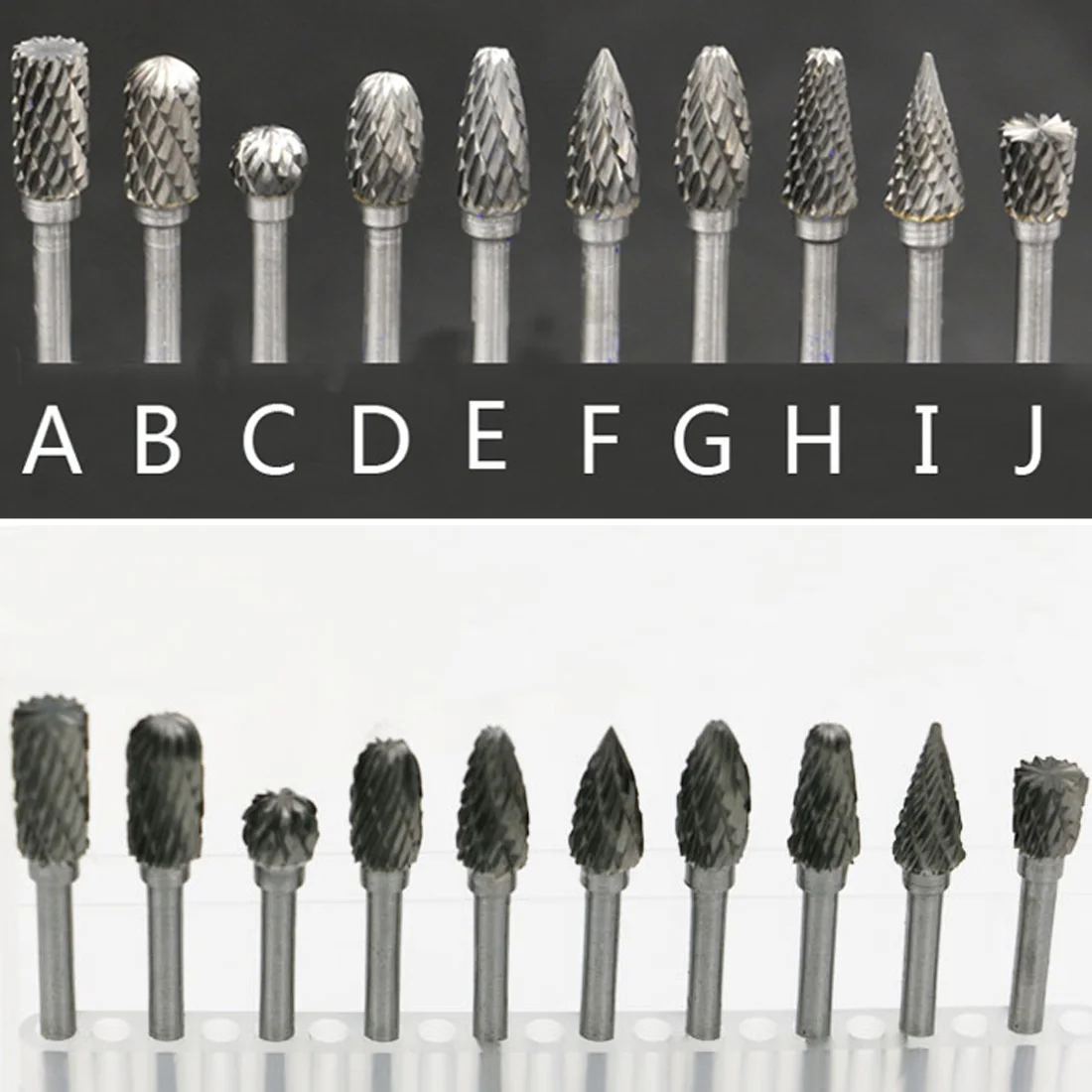 

10pc 3mm Shank x 6mm Drill Tungsten Carbide Milling Cutter Rotary Tool Burr Double Grain Diamond Rotary for Dremel Tool Grinding