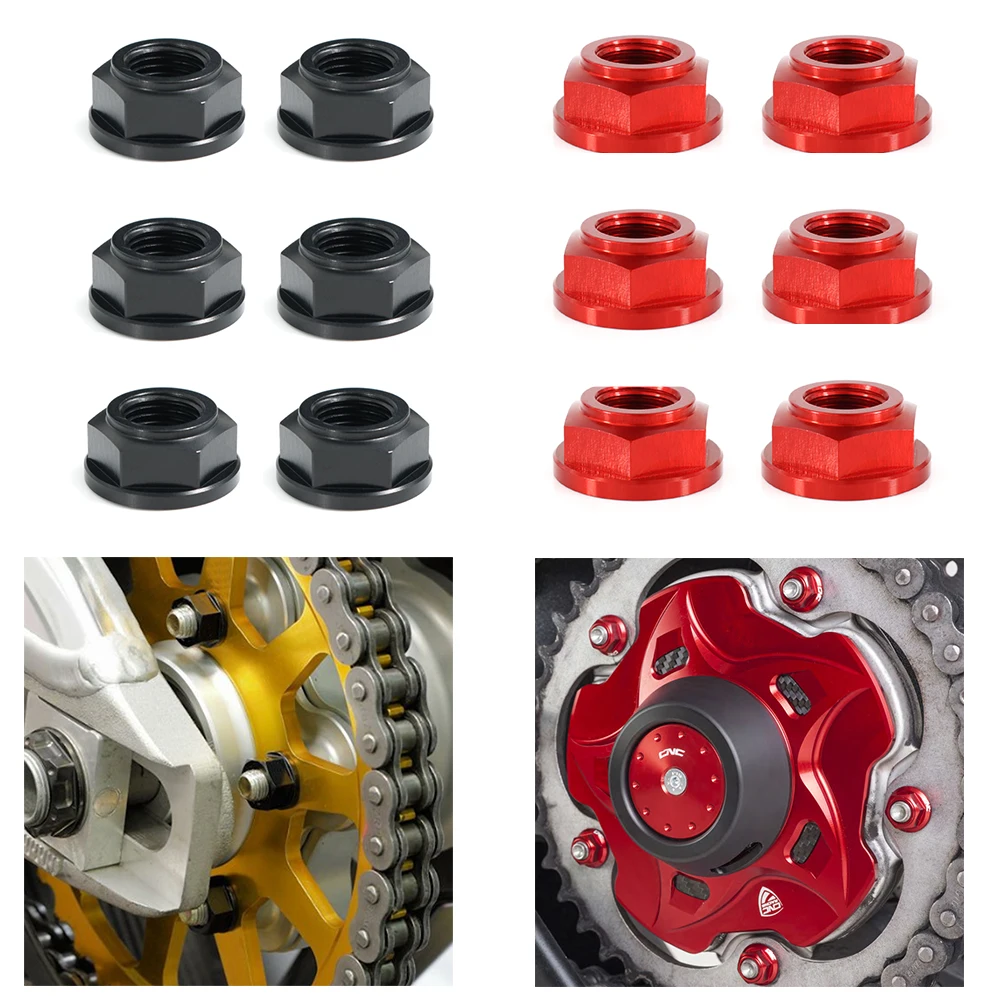 

For Honda RVF750 VFR750 VFR800 Suzuki RMZ 450 Yamaha YZF-R125 M8*1.25 CNC Rear Sprocket Nut Kit Aluminum Rear Wheel Axle Nut