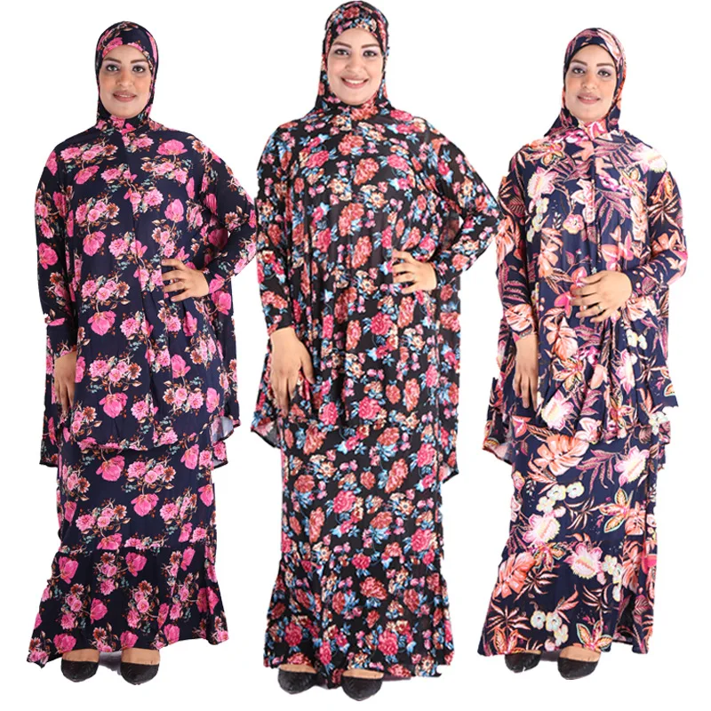 (12 шт./лот) новый стиль Женский кафтан с мусульманским принтом Khimar abaya два кубика
