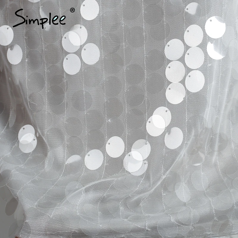 Осеннее и зимнее женское платье Simplee с блестками открытой спиной сарафан