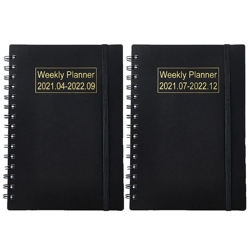 

2022 English Weekly Monthly Plan Coil Spiral Calendar Notebook Organizer A5 Notepad Monthly Schedule Agenda Planner
